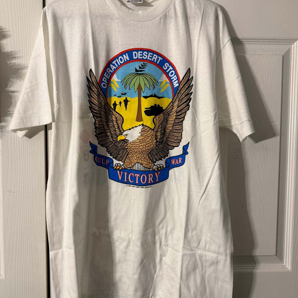 Vintage Hanes Operation Desert Storm T Shirt Mens XL Single Stitch USA 1991